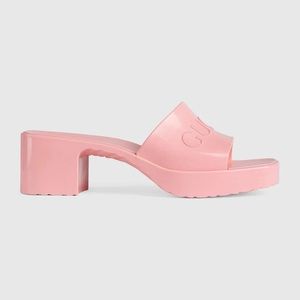 Gucci Women’s Pink Rubber Slide Sandal